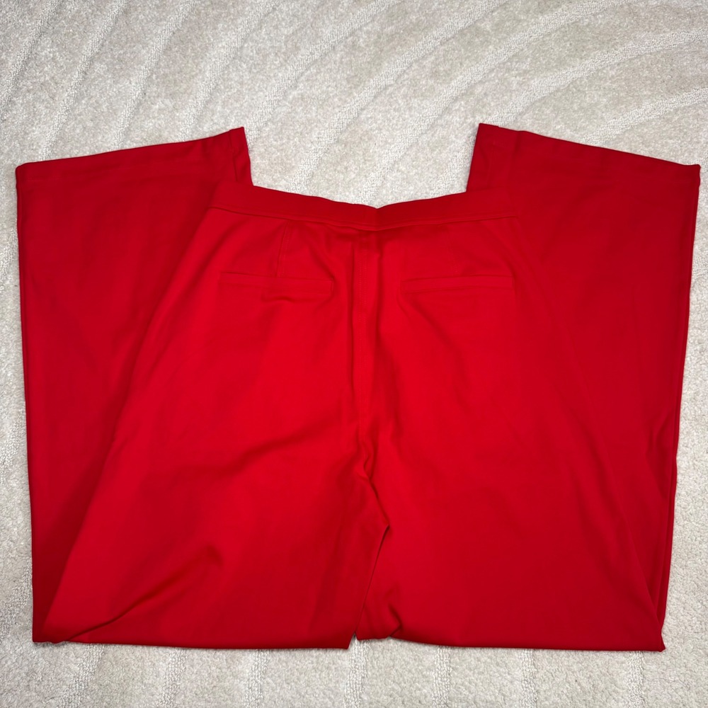 NWT Halara Red High Waisted Pleated Wide Leg Dress Pants Medium Tall 02857107 - Picture 2 of 5